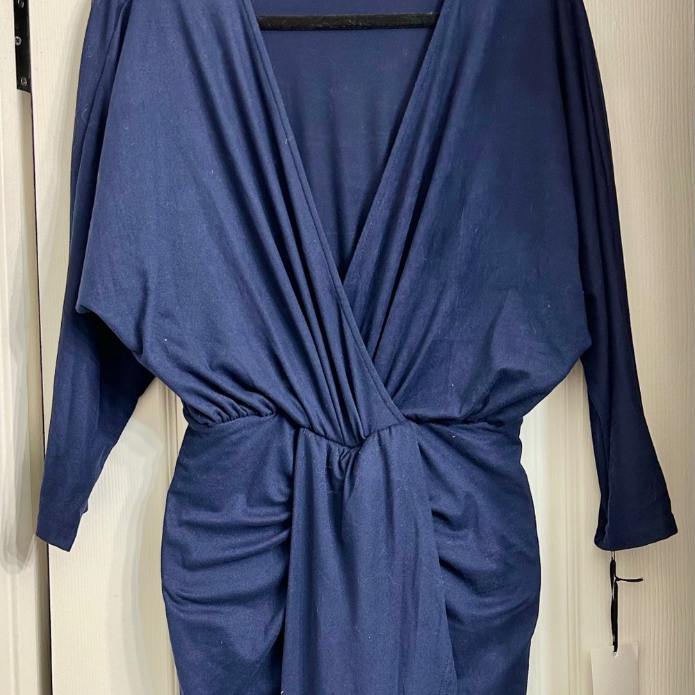Vintage, Cinch Waist, Stretchy Dress | Navy | Size S | NWT